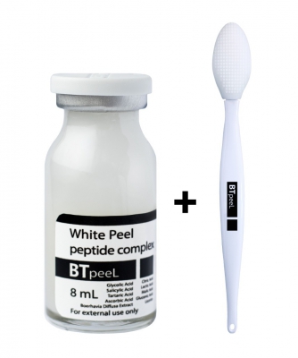 BTpeel - Белый пилинг осветляющий с пептидным комплексом и экстрактом пунарнавы White Peel + щеточка для массажа